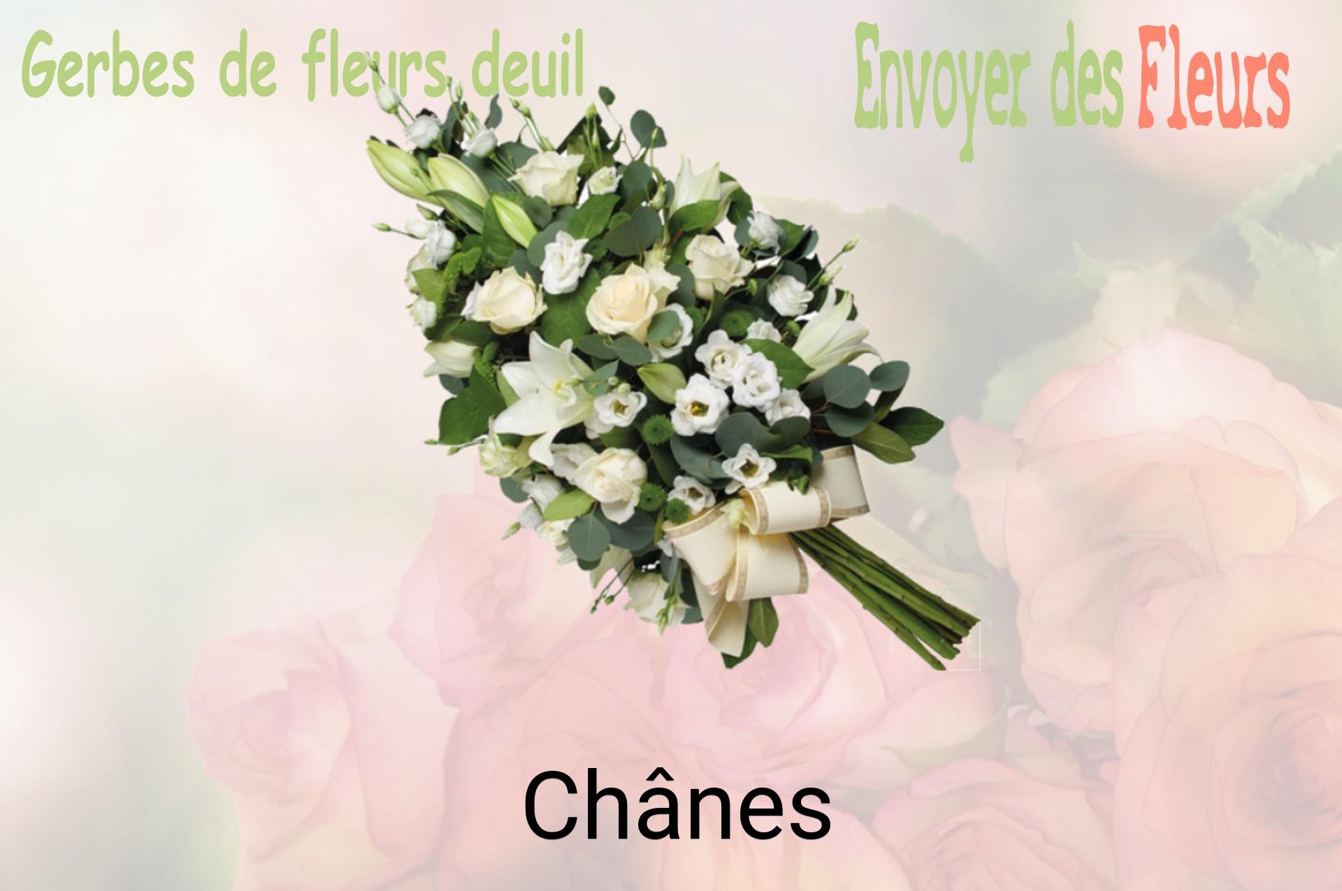 Gerbe de fleurs de deuil livrée à Chânes